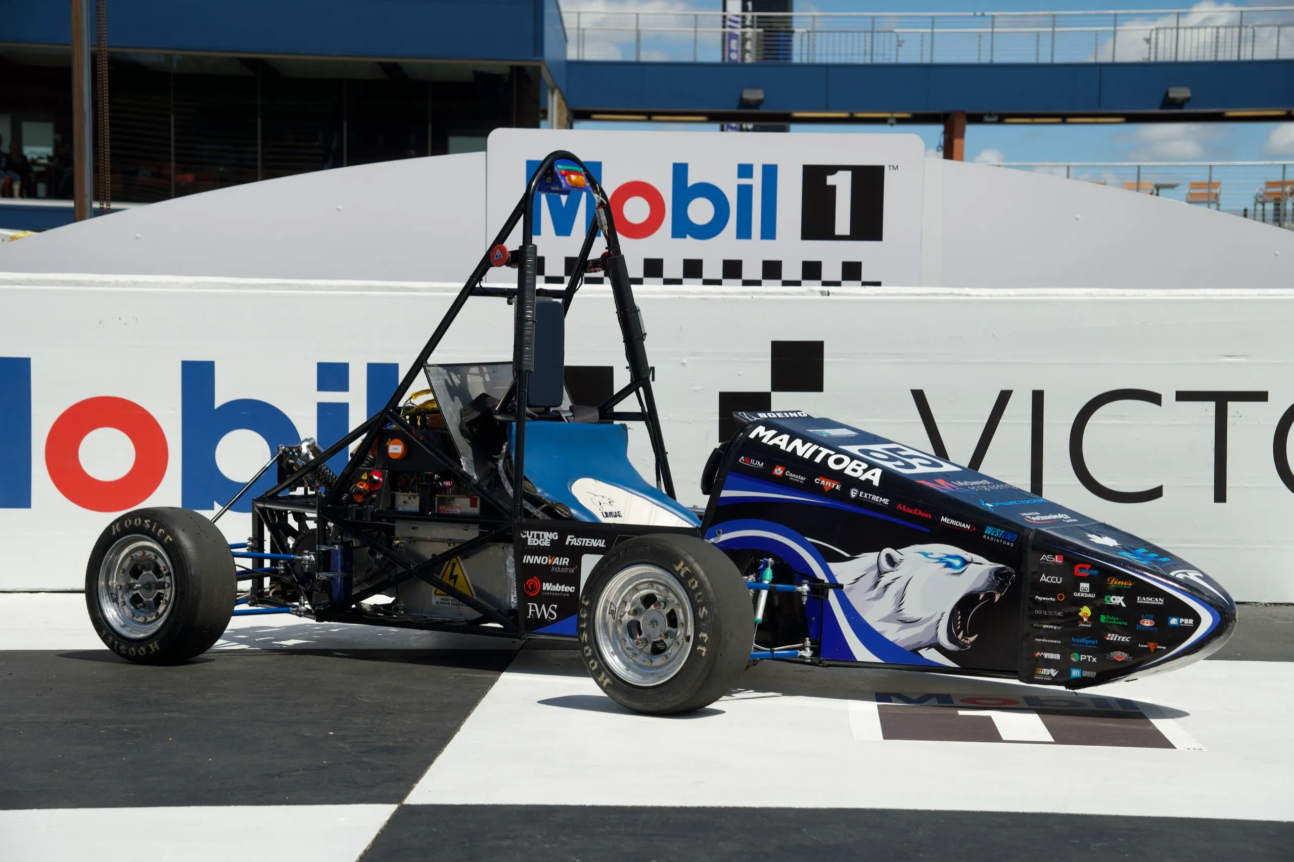 Car staged at the Mobil 1 victory lane