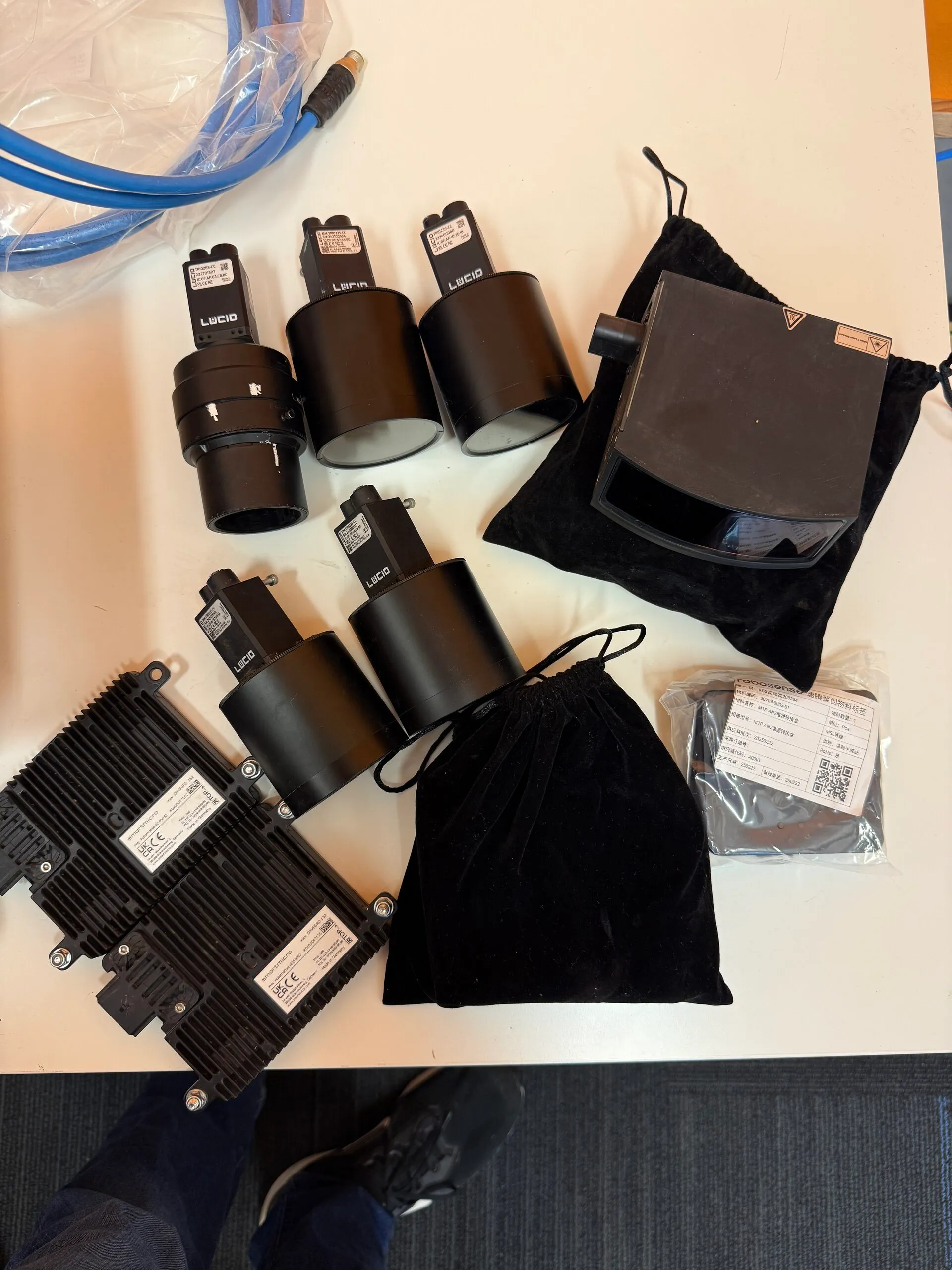 Sensor units laid out for fitting